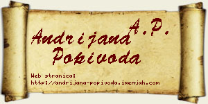 Andrijana Popivoda vizit kartica